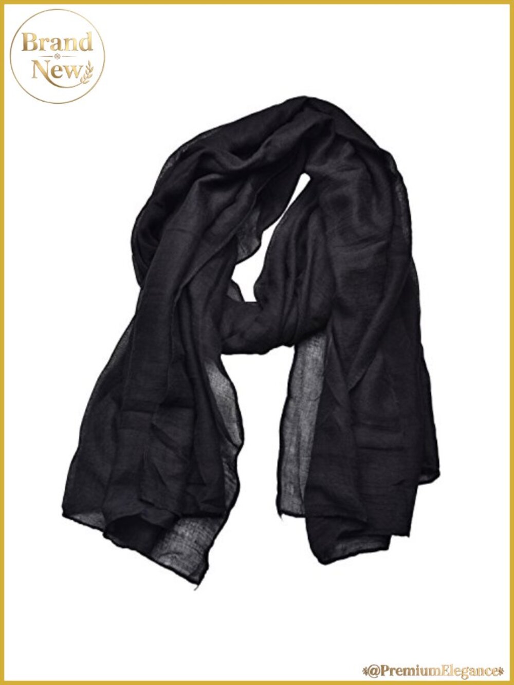 Lightweight Polyester Cotton Blend Scarf Shawl Wrap Solid Soft